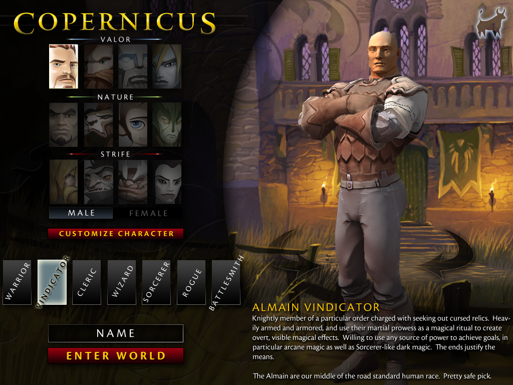 A screenshot of character creation showing race selection
